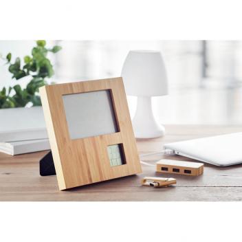 Product image 2 for Bamboo Photo Frame with Clock