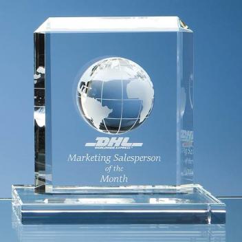 Product image 1 for Globe Rectangle Award - Crystal