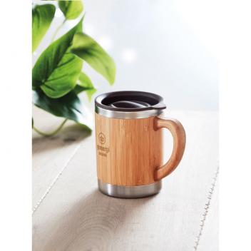Product image 2 for Steel and Bamboo Handled Travel Mug