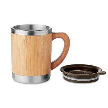 Product image 3 for Steel and Bamboo Handled Travel Mug